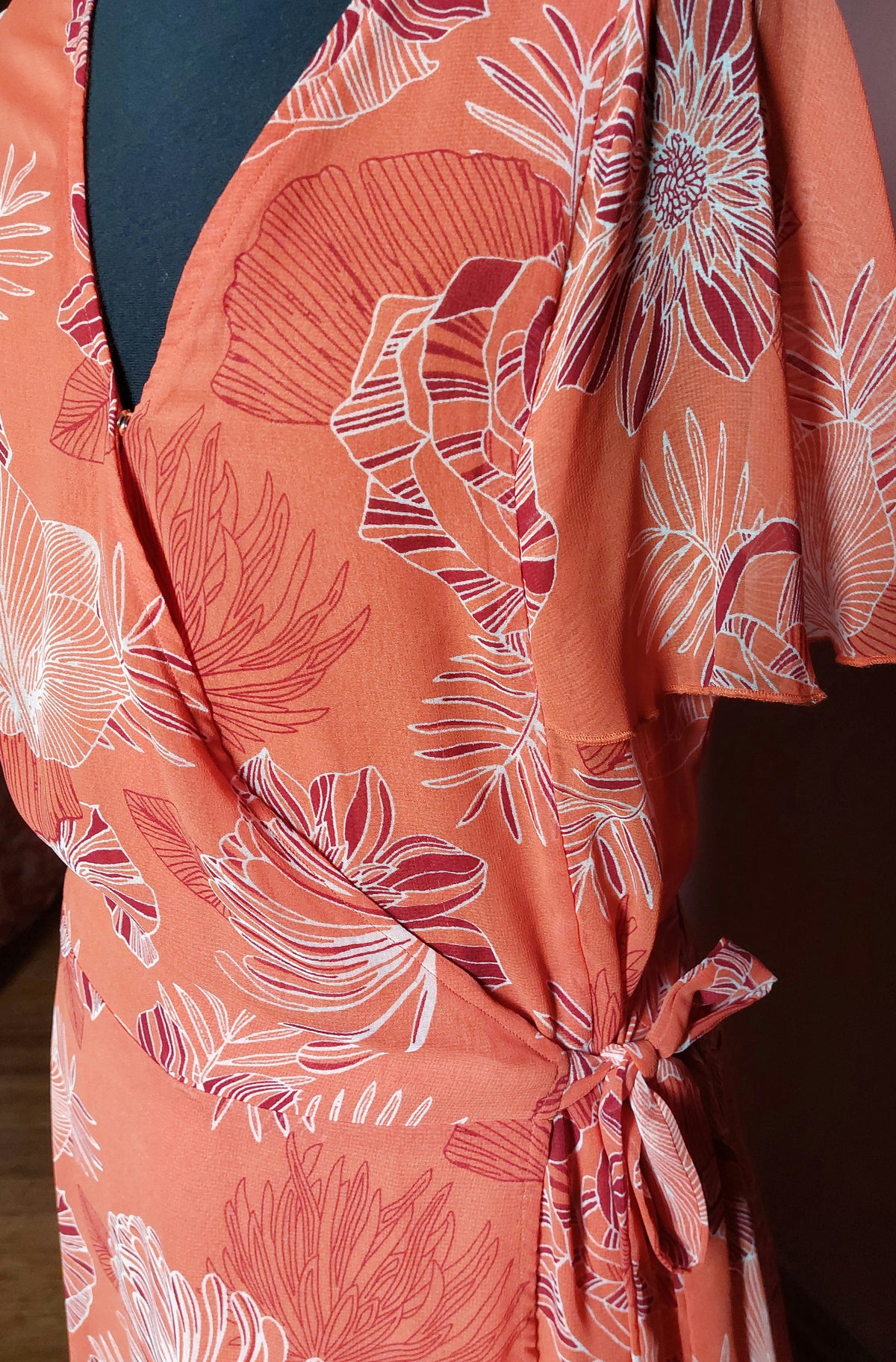 Robe volantée fleurs du paradis, 38