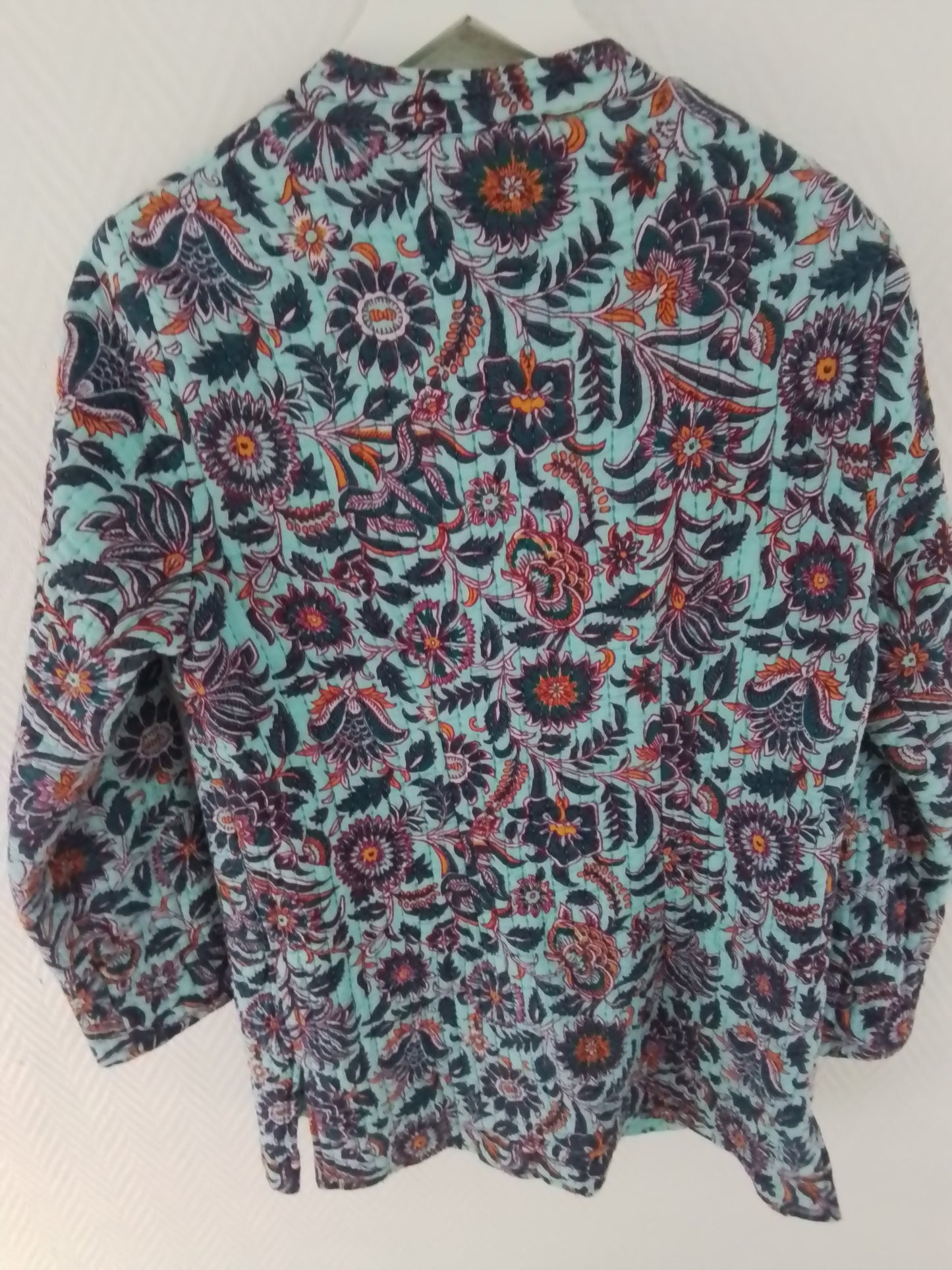 Manteau mi long réversible en coton imprimé