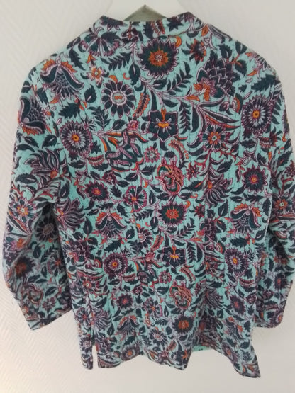 Manteau mi long réversible en coton imprimé