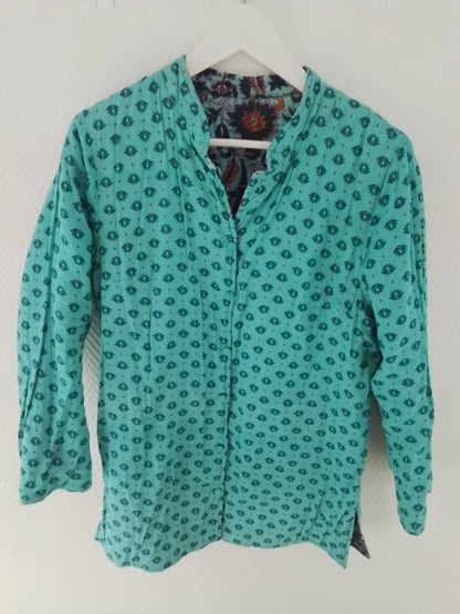 Manteau mi long réversible en coton imprimé