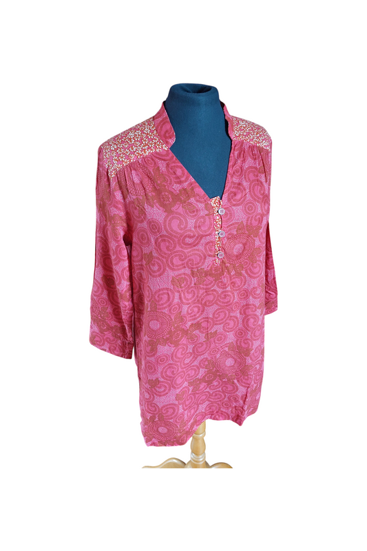 magnifique tunique fuchsia voile de coton