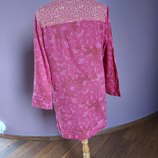 magnifique tunique fuchsia voile de coton