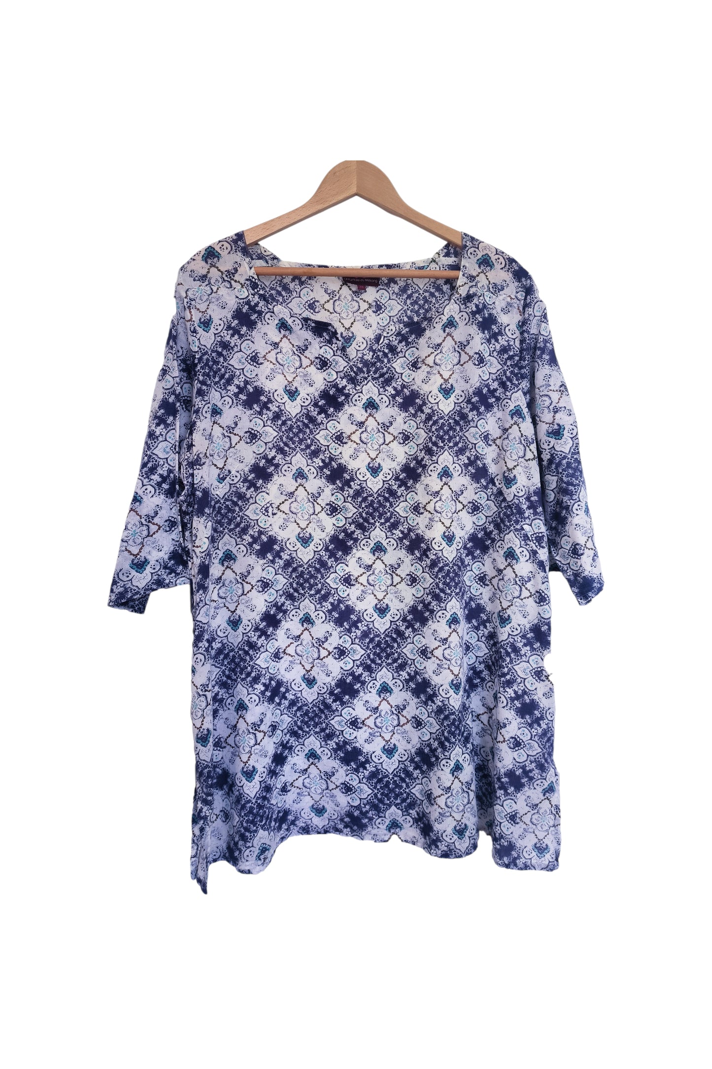 Tunique classique 100% coton, manches trois-quarts