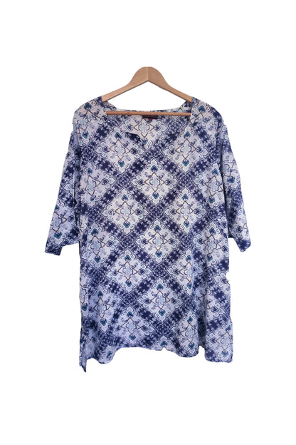 Tunique classique 100% coton, manches trois-quarts