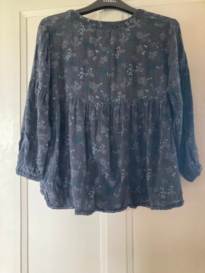Blouse bleue marine à manches longues
