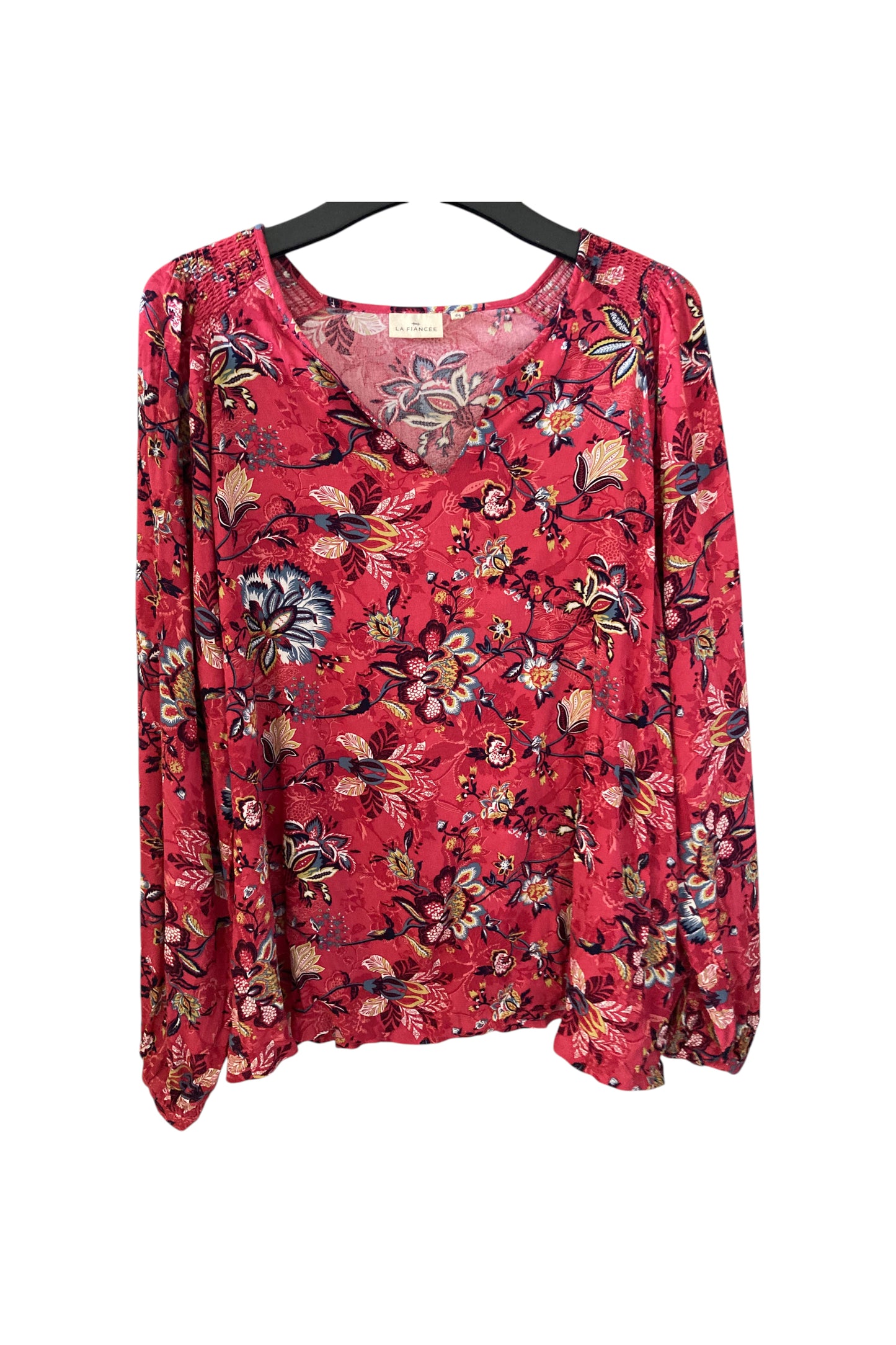 Blouse rose manches longues à motif