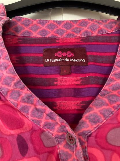 Tunique rose à motifs