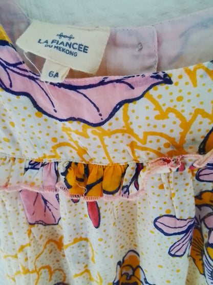 Robe petite fille coton imprimé ARIANA taille 6 ans