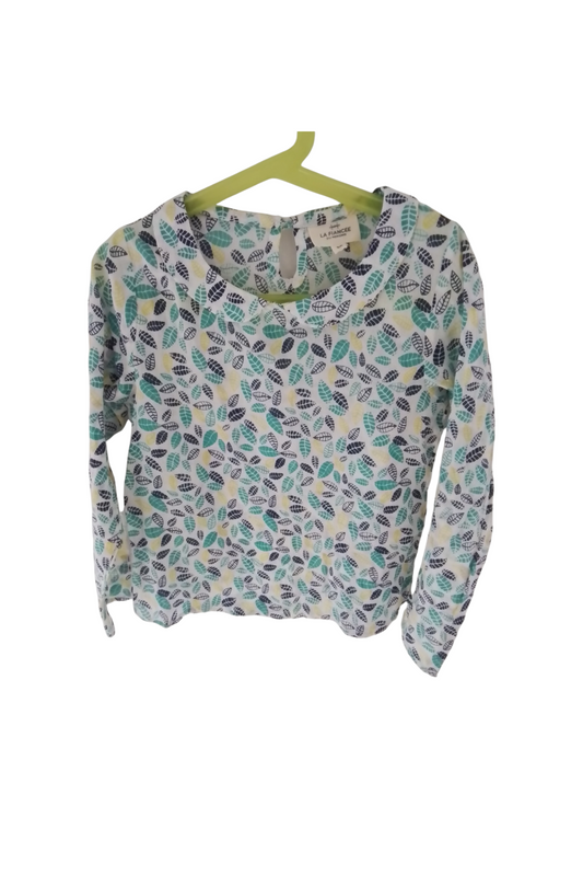 Top petite fille manches longues coton imprimé,  taille 8 ans