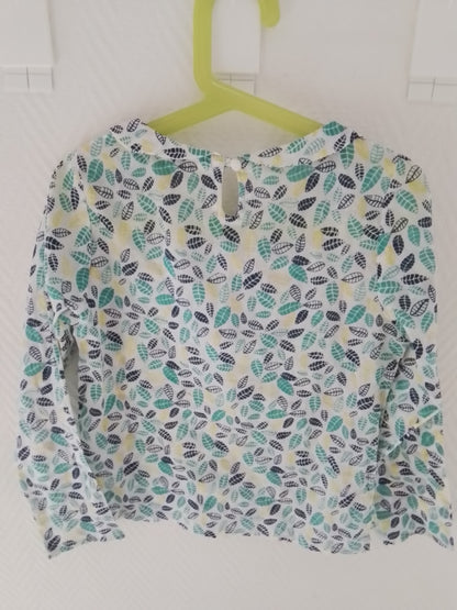Top petite fille manches longues coton imprimé,  taille 8 ans