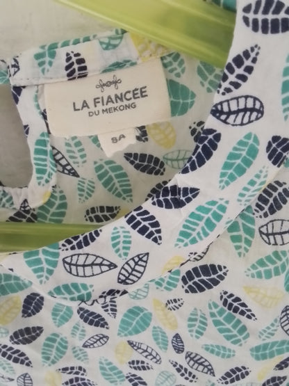 Top petite fille manches longues coton imprimé,  taille 8 ans