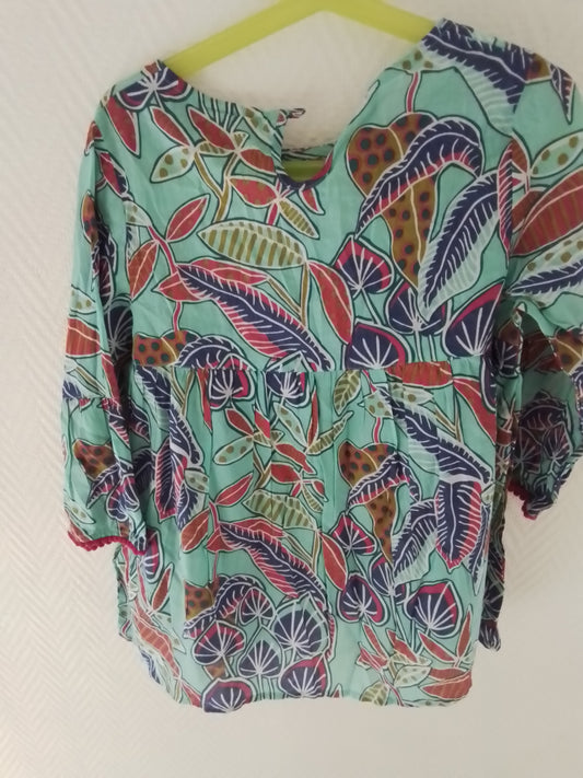 Tunique petite fille coton imprimé JALANA taille 10 ans