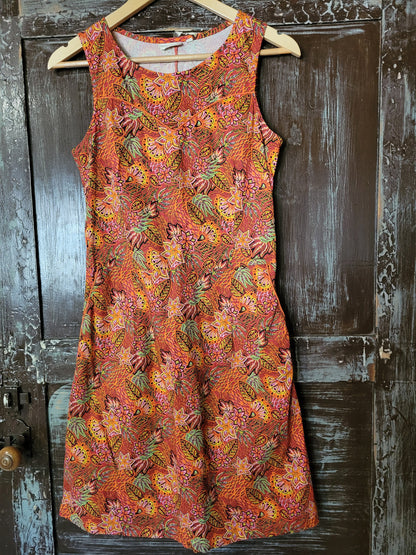 Robe coton imprimée sans manche IDANIA