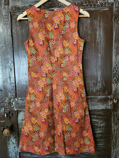 Robe coton imprimée sans manche IDANIA
