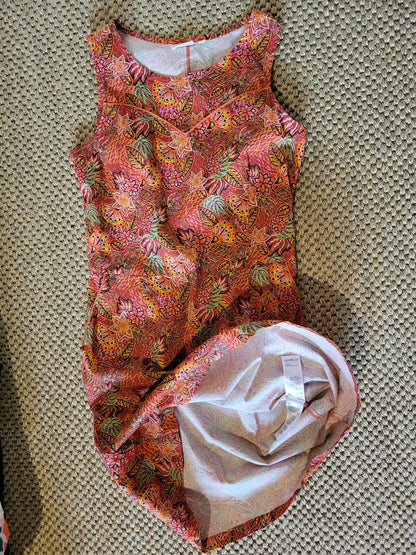 Robe coton imprimée sans manche IDANIA
