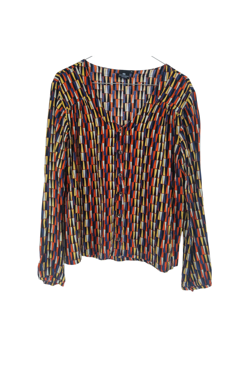 Belle blouse aux tons jaune orangé