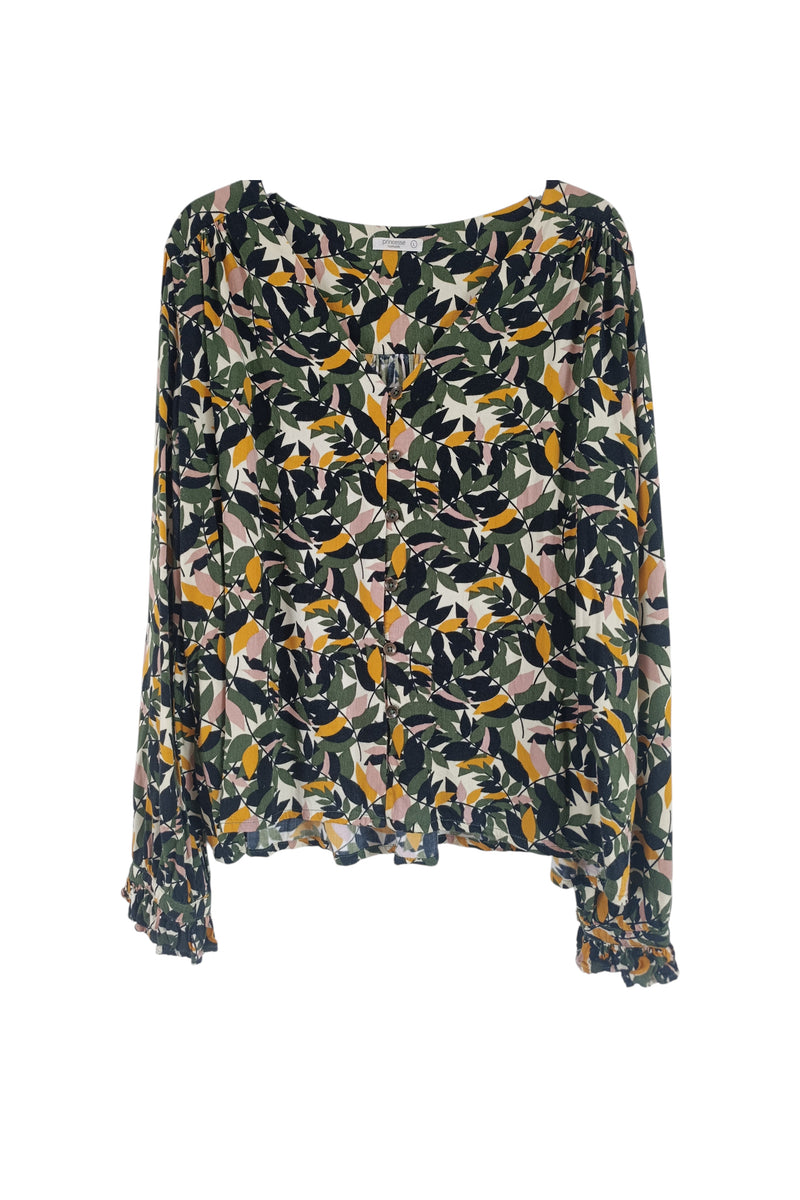 Belle blouse à feuilles