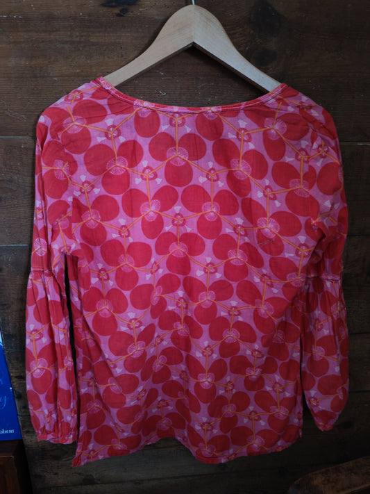 Blouse fleurs géométriques