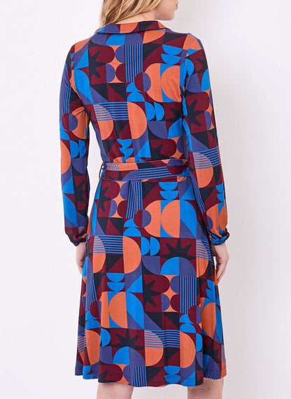 Robe imprimée maille fluide ceinturée EZONE