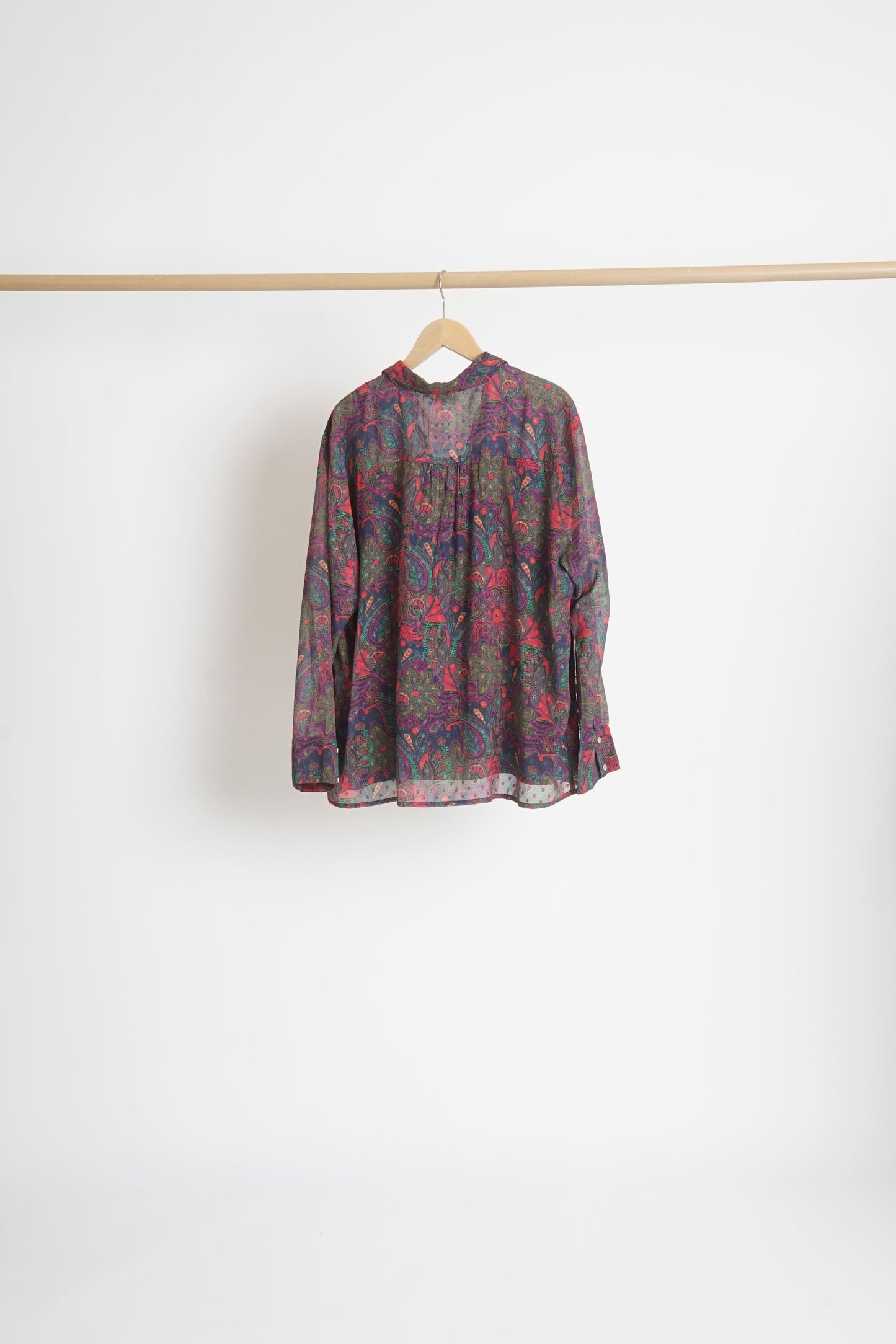 Blouse fluide imprimée col volanté KATI