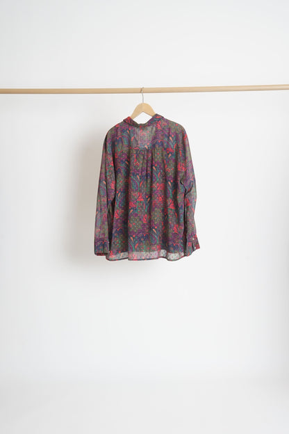 Blouse fluide imprimée col volanté KATI