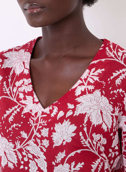 Tunique imprimée voile de coton bio LAURIE