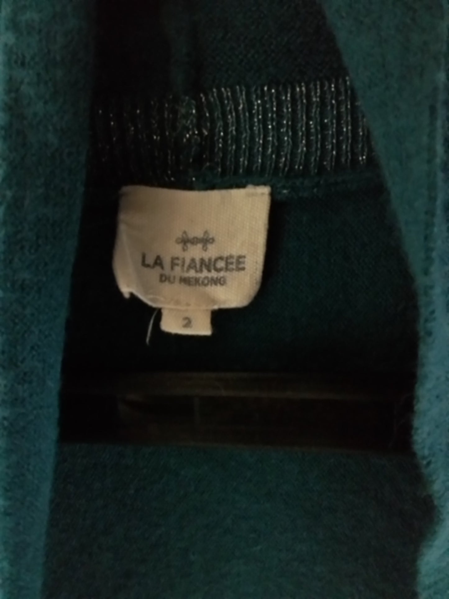 Gilet coupe large manches 3/4 bleu canard