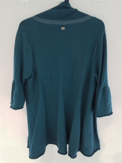 Gilet coupe large manches 3/4 bleu canard