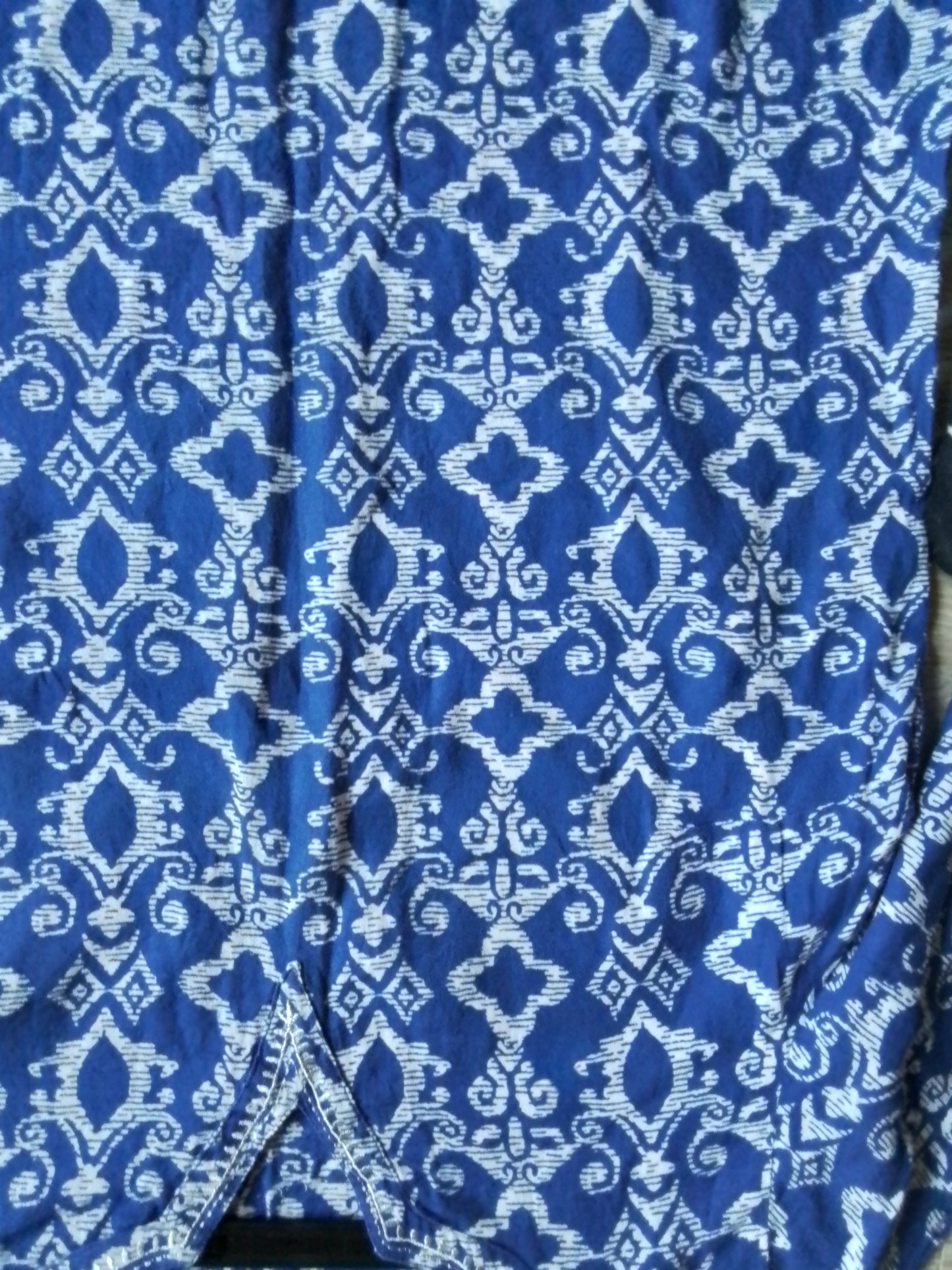 Tunique coton bleu et fil argent