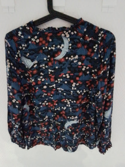 Chemisier boutonné imprimé en coton