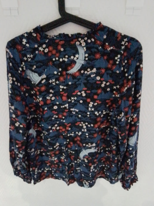 Chemisier boutonné imprimé en coton