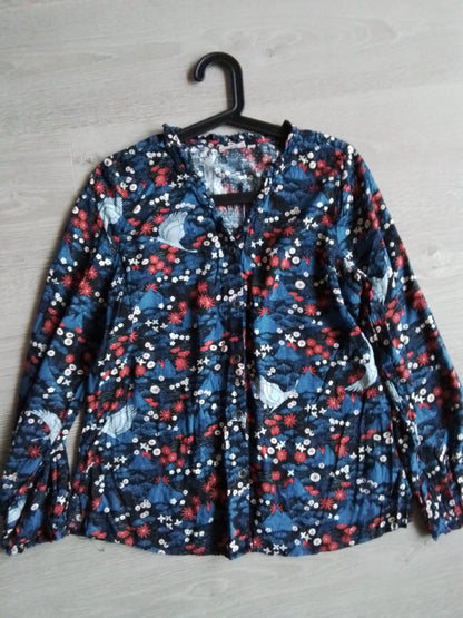 Chemisier boutonné imprimé en coton