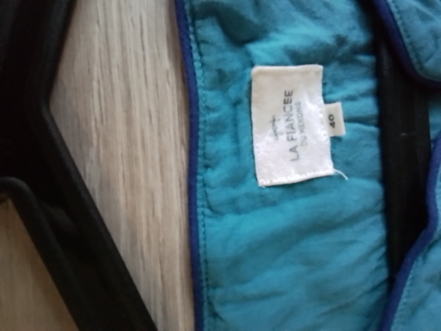 Robe coton ceinturée bleu canard