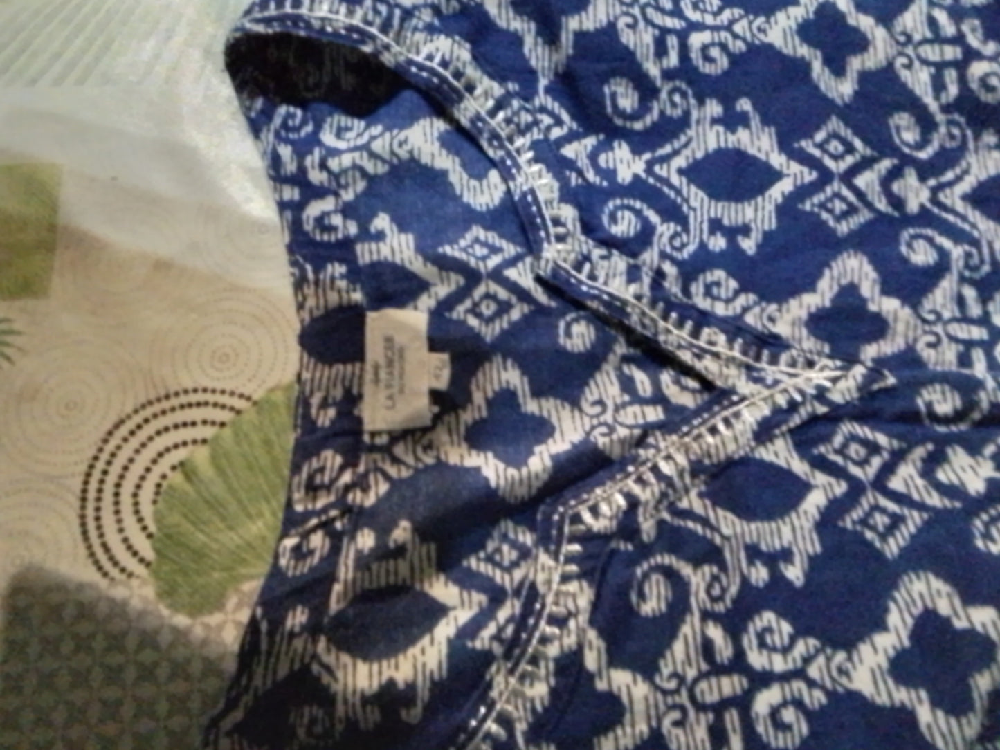 Tunique coton bleu et fil argent