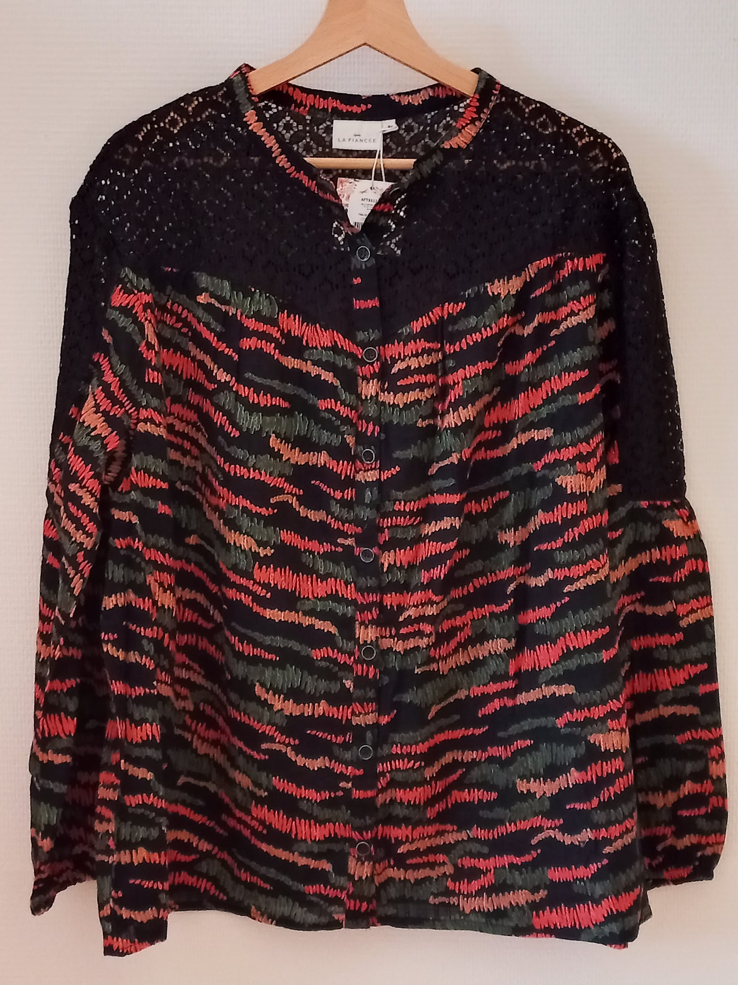 Chemisier imprimée coton et dentelle SETO