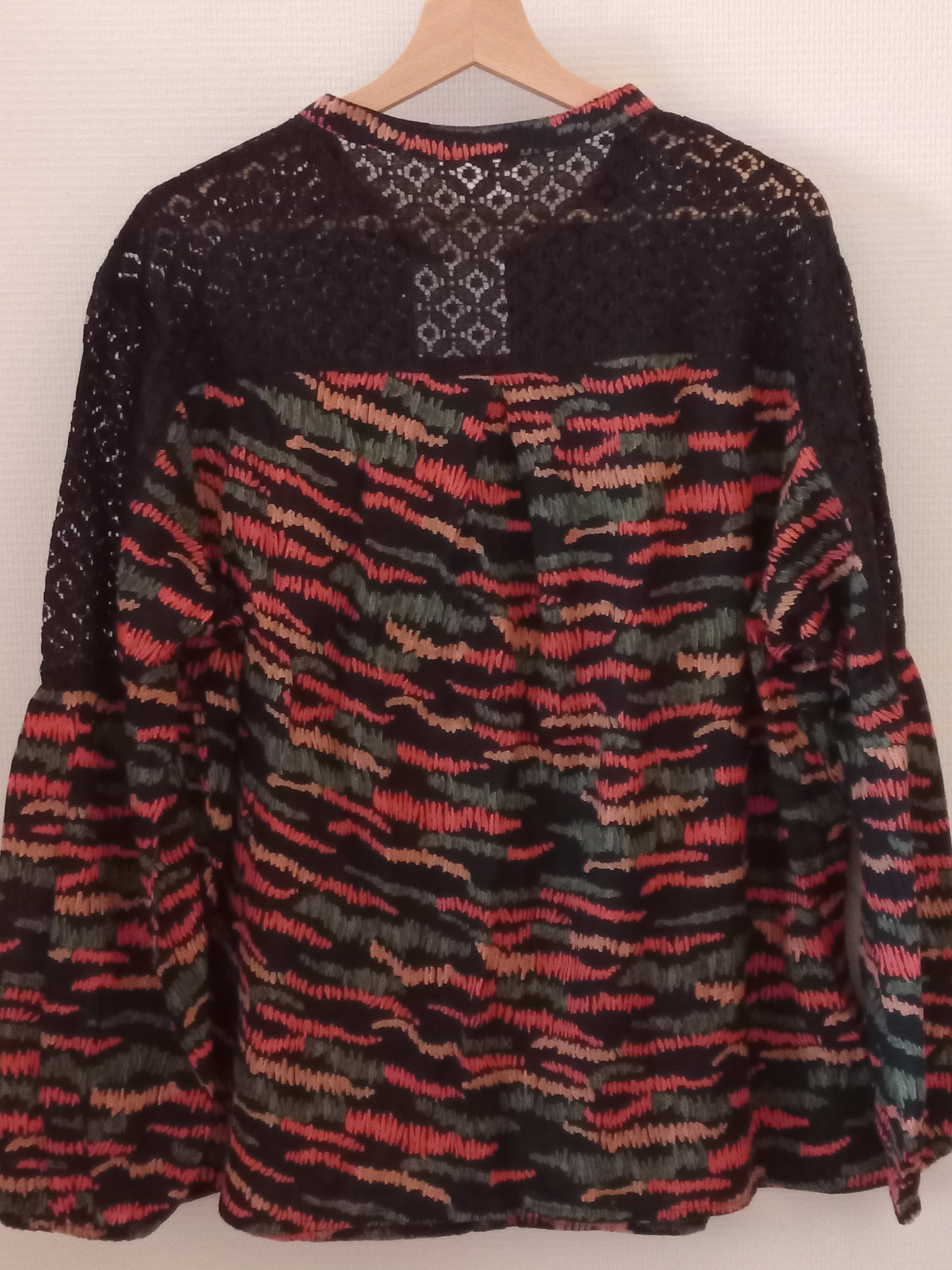 Chemisier imprimée coton et dentelle SETO