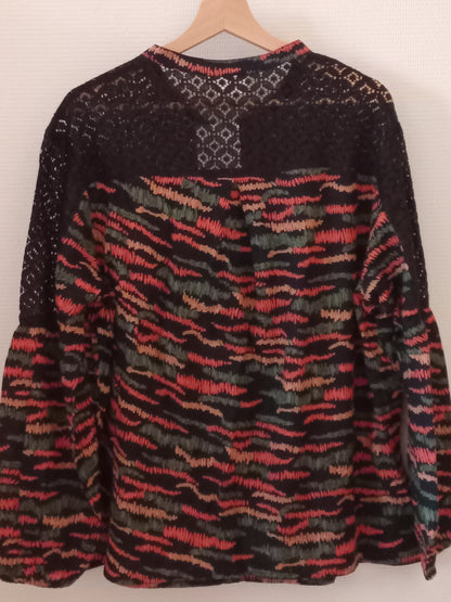 Chemisier imprimée coton et dentelle SETO