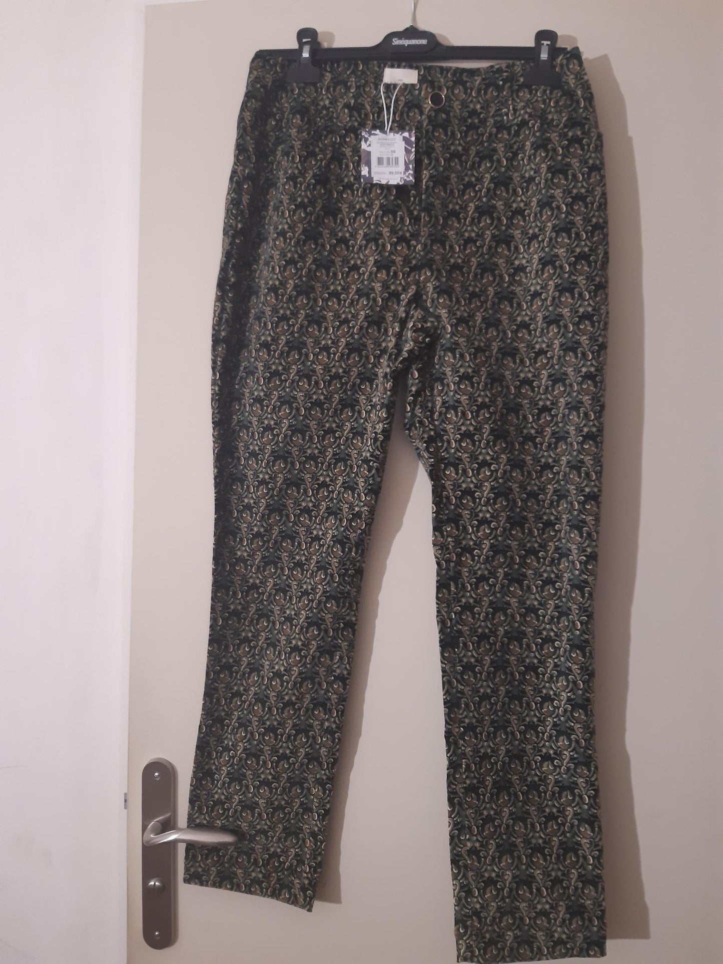 Pantalon velours lisse imprimé cigarette MARITA