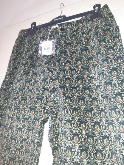 Pantalon velours lisse imprimé cigarette MARITA