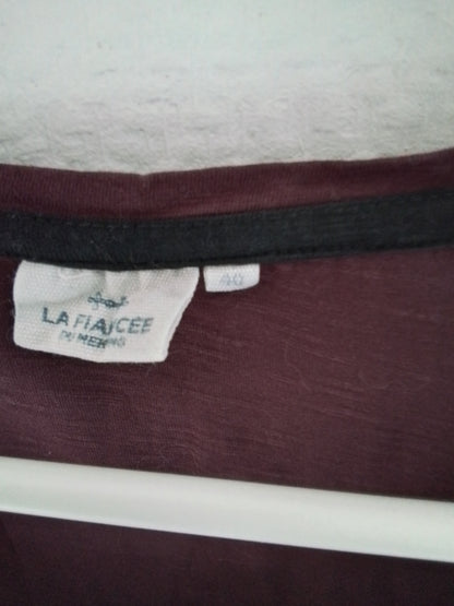 Tee-shirt coton biologique manches longues coloris prune