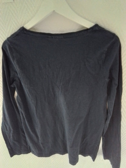 Tee-shirt manches longues coton biologique bleu marine