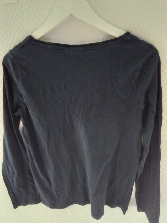Tee-shirt manches longues coton biologique bleu marine