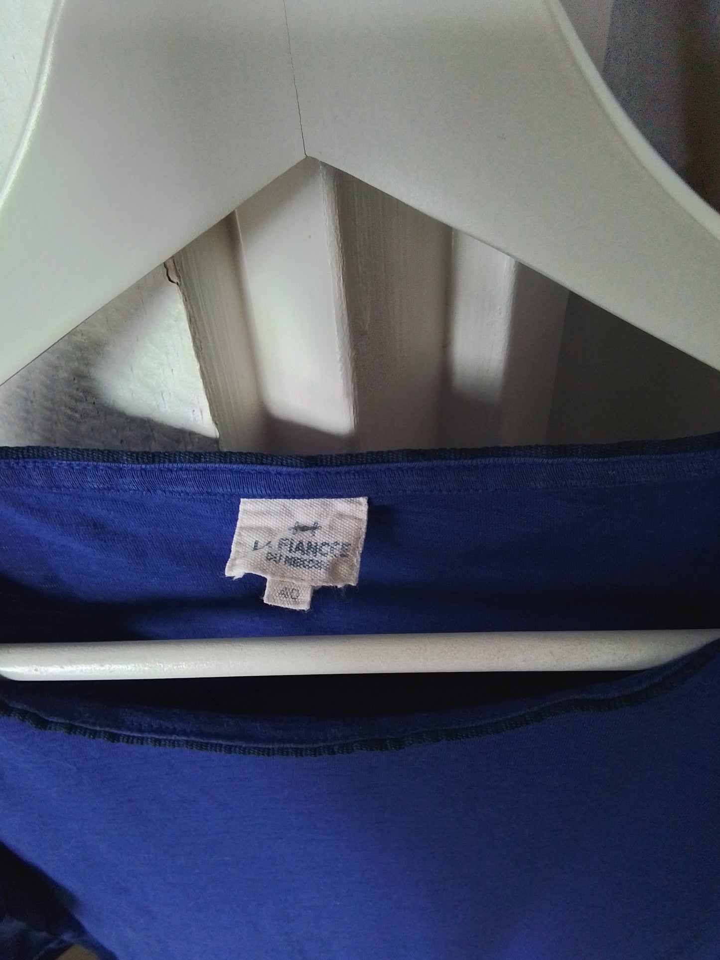 Tee-shirt coton bleu roi manches 3/4