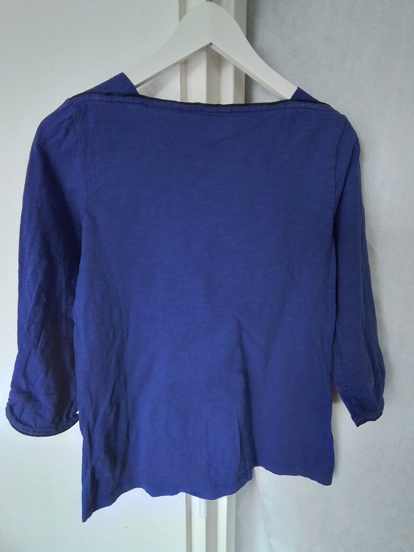 Tee-shirt coton bleu roi manches 3/4