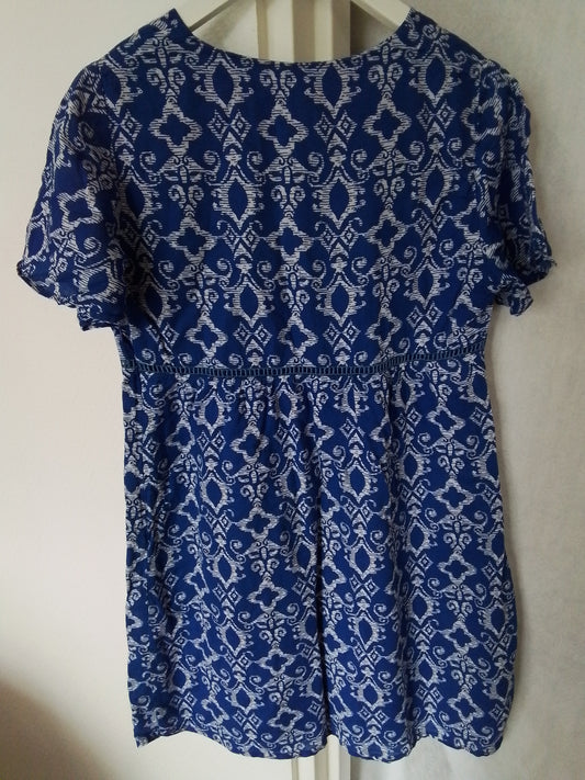 Robe bleue coupe fluide en coton