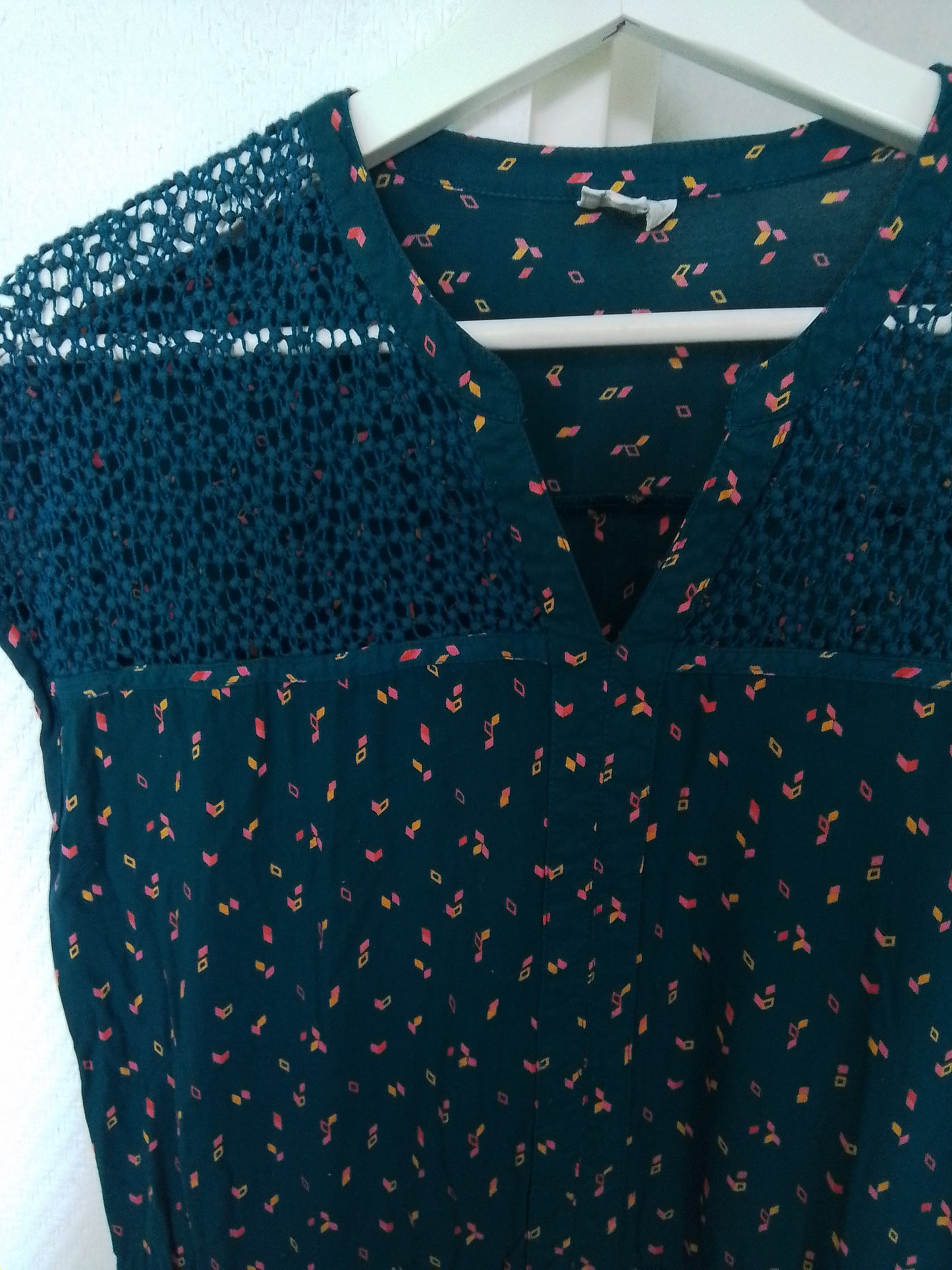 Robe doublée,  en coton, élastiquée à la taille