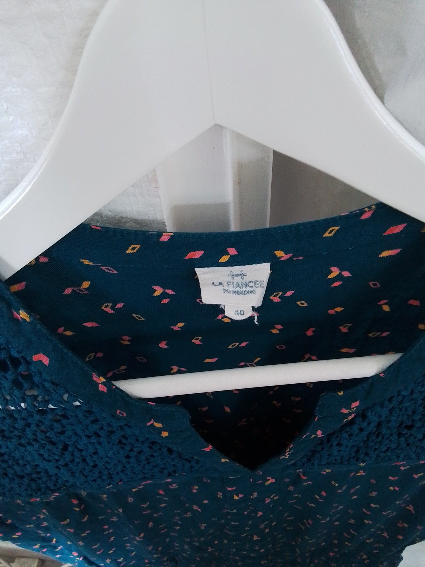 Robe doublée,  en coton, élastiquée à la taille