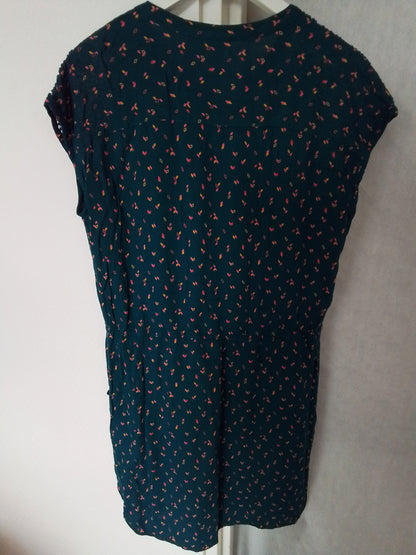 Robe doublée,  en coton, élastiquée à la taille