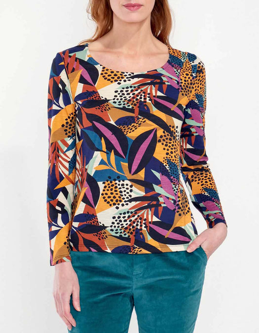 T-shirt droit coton flammé imprimé KANPUR