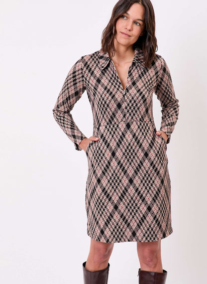 Robe maille jaquard recyclée col zippé CLELIE